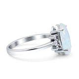 Vintage Marquise Engagement Ring Lab Created White Opal 925 Sterling Silver Wholesale
