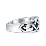 Celtic Ring Oxidized Band Solid 925 Sterling Silver Thumb Ring (9mm)