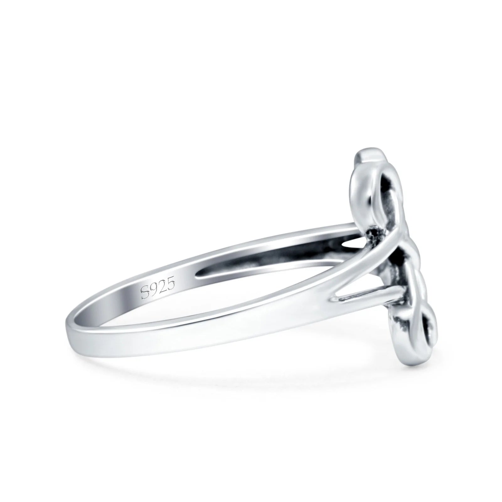 Celtic Ring Oxidized Band Solid 925 Sterling Silver Thumb Ring (11mm)