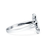 Celtic Ring Oxidized Band Solid 925 Sterling Silver Thumb Ring (11mm)