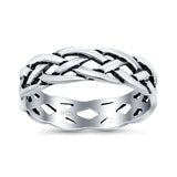 Celtic Oxidized Band Solid 925 Sterling Silver Thumb Ring (6mm)