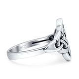 Celtic Ring Oxidized Band Solid 925 Sterling Silver Thumb Ring (14mm)