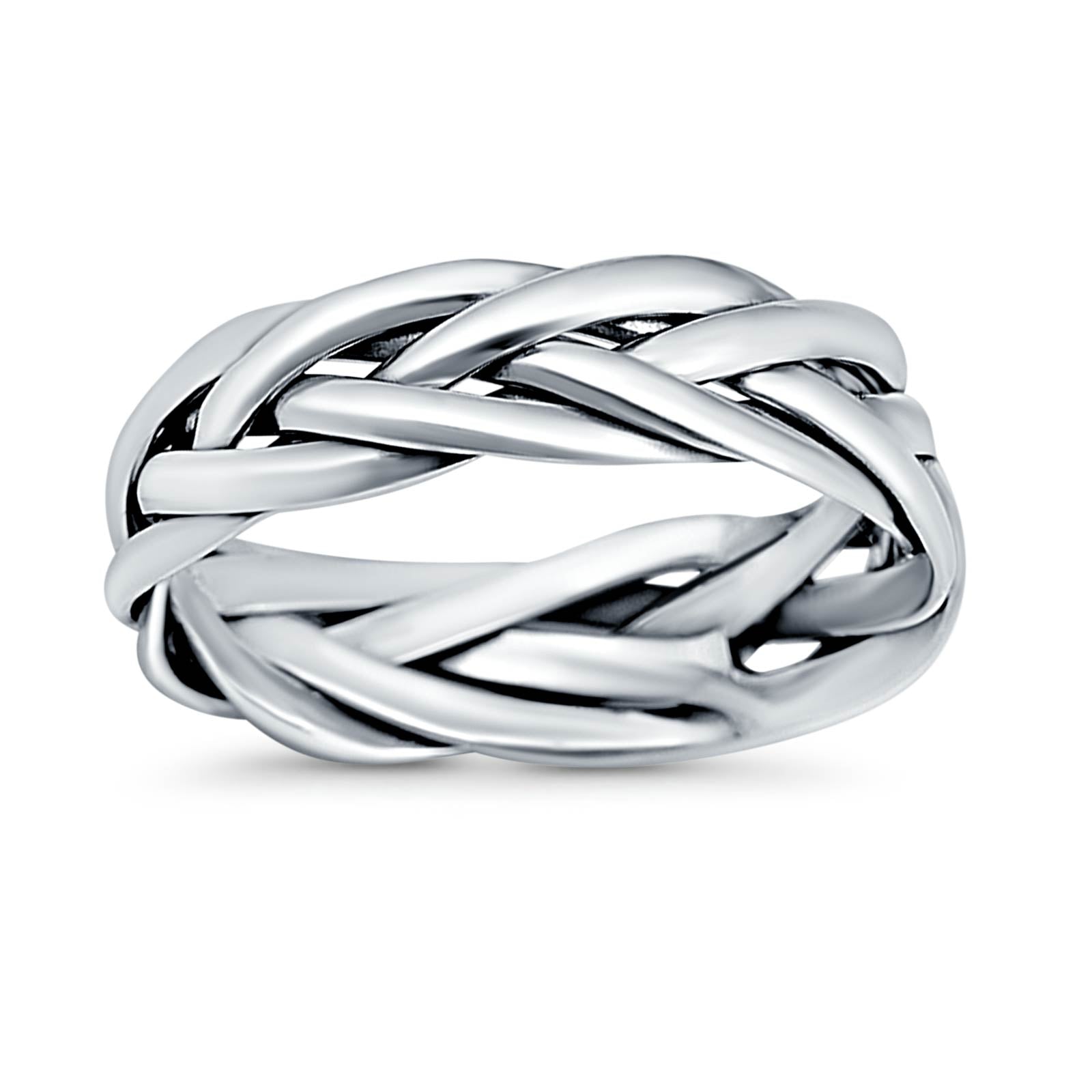 Celtic Oxidized Band Solid 925 Sterling Silver Thumb Ring (6mm)