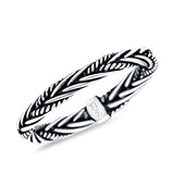 Rope Braid Oxidized Band Solid 925 Sterling Silver Thumb Ring (3mm)