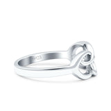 Double Infinity Oxidized Band Solid 925 Sterling Silver Thumb Ring (7mm)