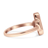 Cactus Rose Tone Plain Ring Band 925 Sterling Silver