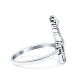 Giraffe Oxidized Band Solid 925 Sterling Silver Thumb Ring (18mm)