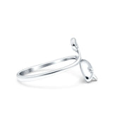 Mouse Rhodium Plated Band Solid 925 Sterling Silver Thumb Ring (12mm)
