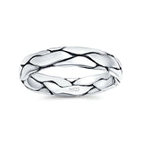 Snake Skin Band Oxidized Solid 925 Sterling Silver Thumb Ring (4.5mm)