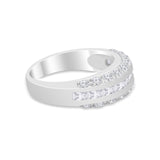 Half Eternity Wedding Band Ring Simulated Cubic Zirconia 925 Sterling Silver