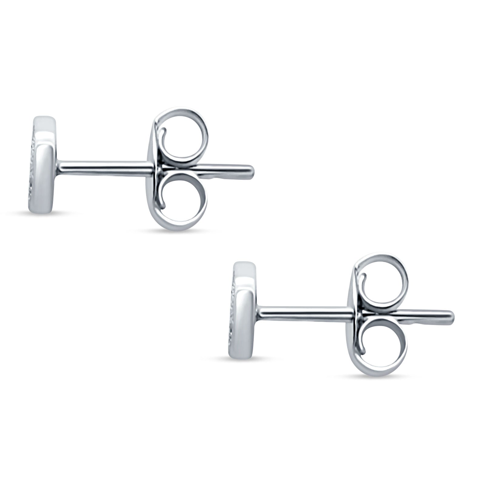 Diamond Stud Earrings Minimalist Hexagon Cluster 14K White Gold 0.06ct Wholesale