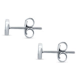 Diamond Stud Earrings Minimalist Hexagon Cluster 14K White Gold 0.06ct Wholesale