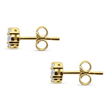 Diamond Flower Cluster Stud Earrings 14K Yellow Gold 0.38ct Wholesale