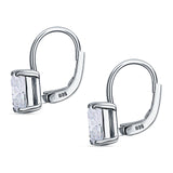 Cushion Leverback Earrings Cubic Zirconia 925 Sterling Silver Wholesale