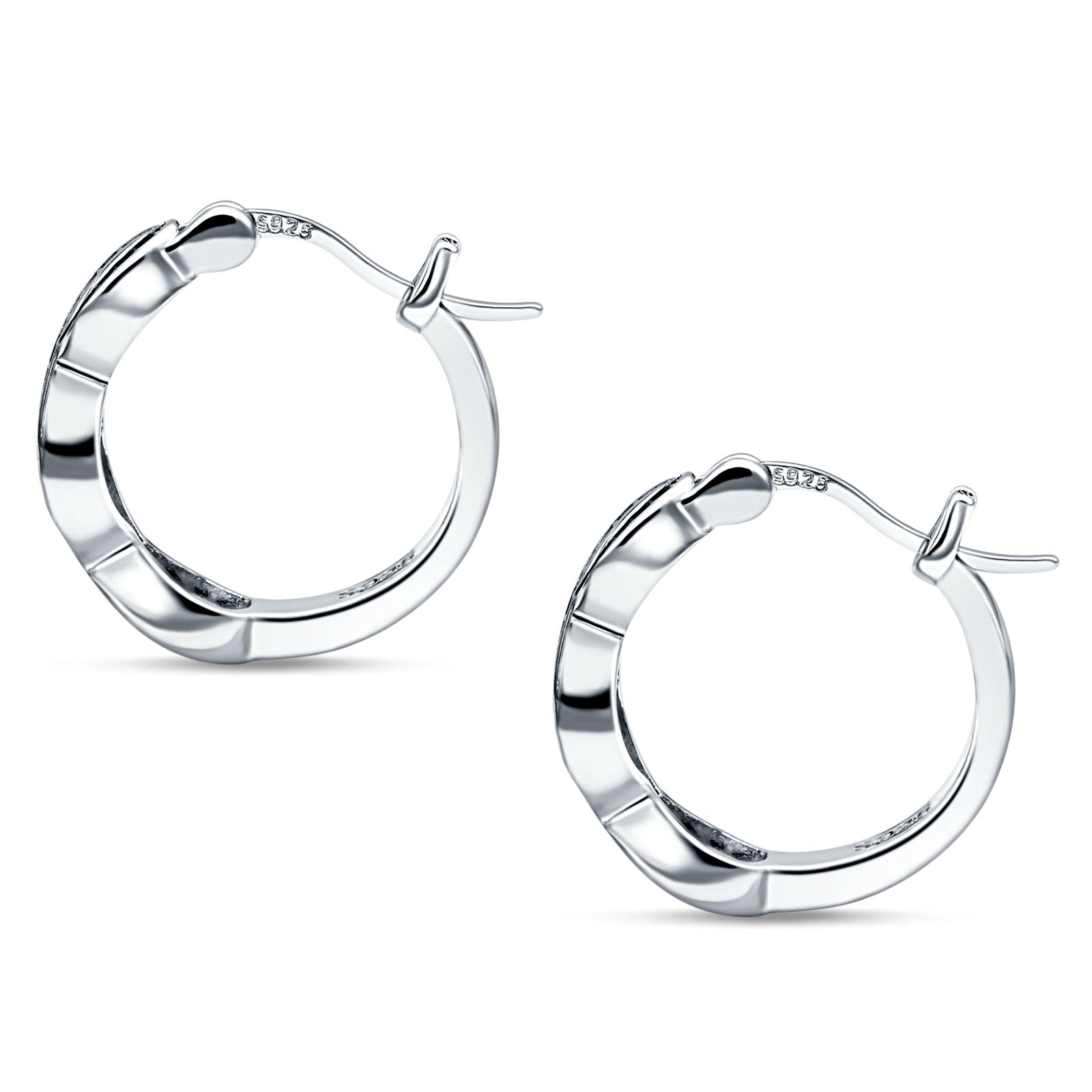 Twisted Infinity Huggie Hoop Earrings Simulated Green Emerald 925 Sterling Silver Wholesale