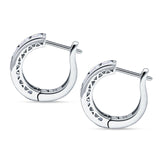 Minimalist Princess Huggie Hoop Earrings Cubic Zirconia 925 Sterling Silver Wholesale
