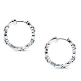 Huggie Hoop Earrings Simulated Ruby 925 Sterling Silver Wholesale