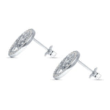 Tree Of Life Stud Earrings Cubic Zirconia 925 Sterling Silver Wholesale