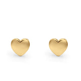 14K Yellow Gold Solid Petite Heart Love Studs Earring Best Birthday Or Anniversary Valentines Gift