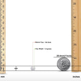 14K White Gold Half Ball Earrings DC Style 9mm