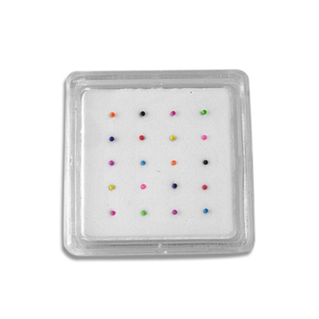 Silver Nose Stud Color Ball 925 Sterling Silver-2mm (20 Nose Studs in a Box)