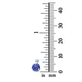 Round Simulated Tanzanite CZ Charm Pendant 925 Sterling Silver (8mm)