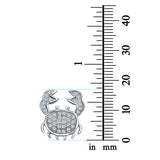 Crab Pendant Charm Simulated Cubic Zirconia 925 Sterling Silver (17mm)