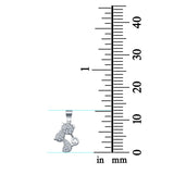Cat Charm Pendant Simulated Cubic Zirconia 925 Sterling Silver (13mm)
