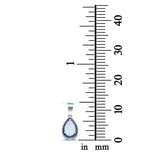Pear Lab Created White Opal & Simulated Blue Sapphire CZ 925 Sterling Silver Charm Pendant