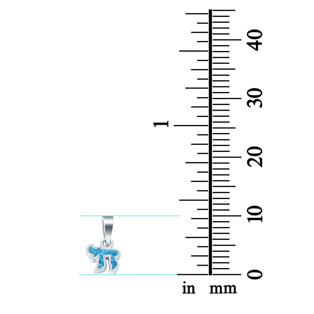 Charm Pendant Lab Created Blue Opal 925 Sterling Silver