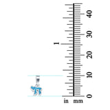 Charm Pendant Lab Created Blue Opal 925 Sterling Silver