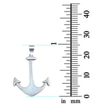 Anchor Pendant Charm Lab Created White Opal 925 Sterling Silver