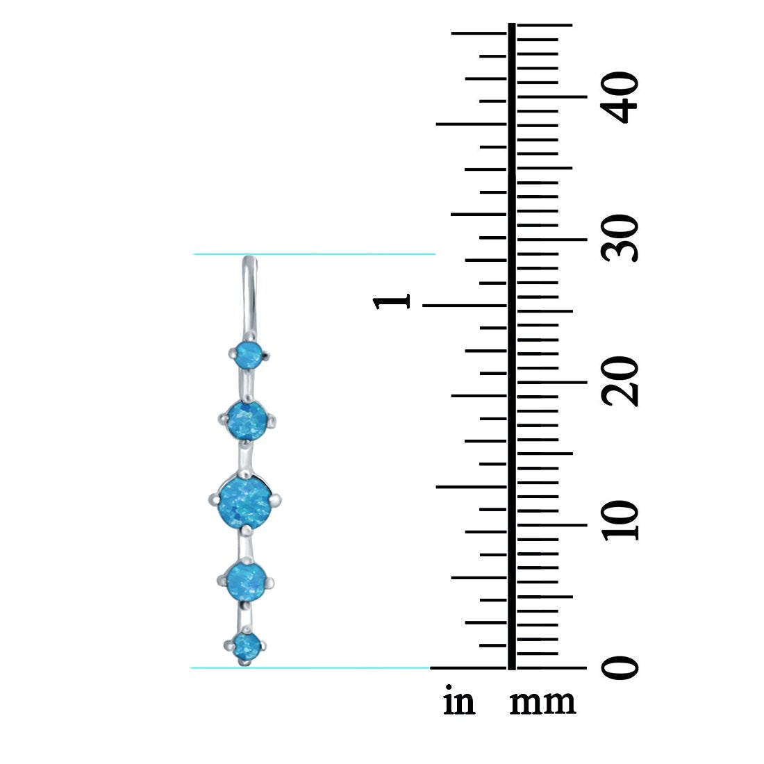 Charm Pendant Lab Created Blue Opal 925 Sterling Silver