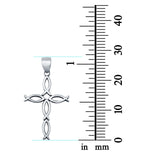 Christian Fish Cross Pendant Charm 925 Sterling Silver