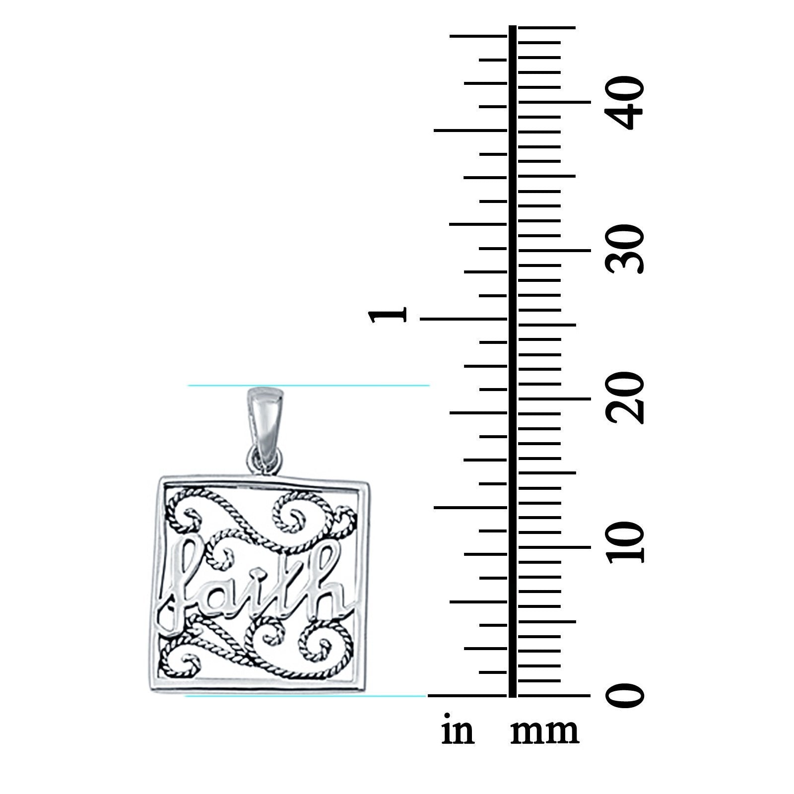 Faith Pendant Charm 925 Sterling Silver