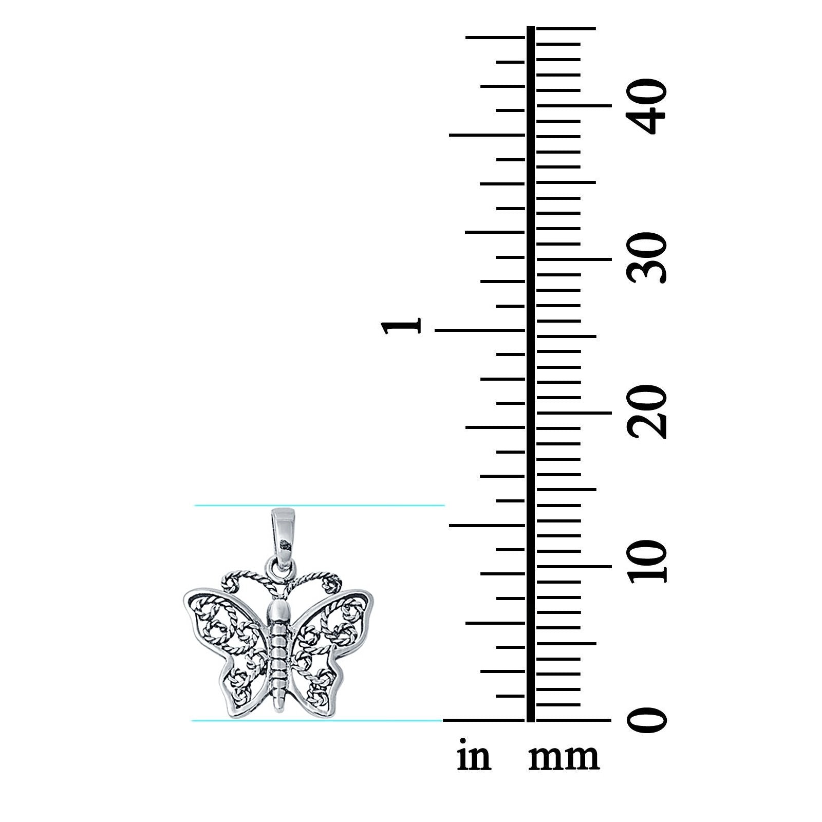 925 Sterling Silver Butterfly Charm Pendant
