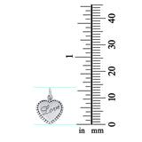 Heart Engraved Love Pendant Charm 925 Sterling Silver