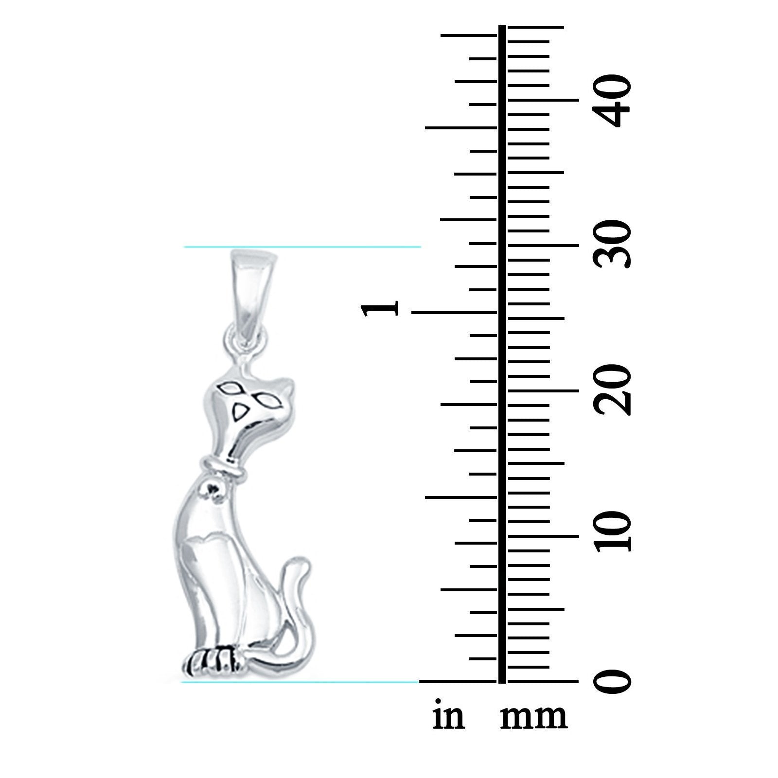 Cat Pendant Charm Fashion Jewelry 925 Sterling Silver