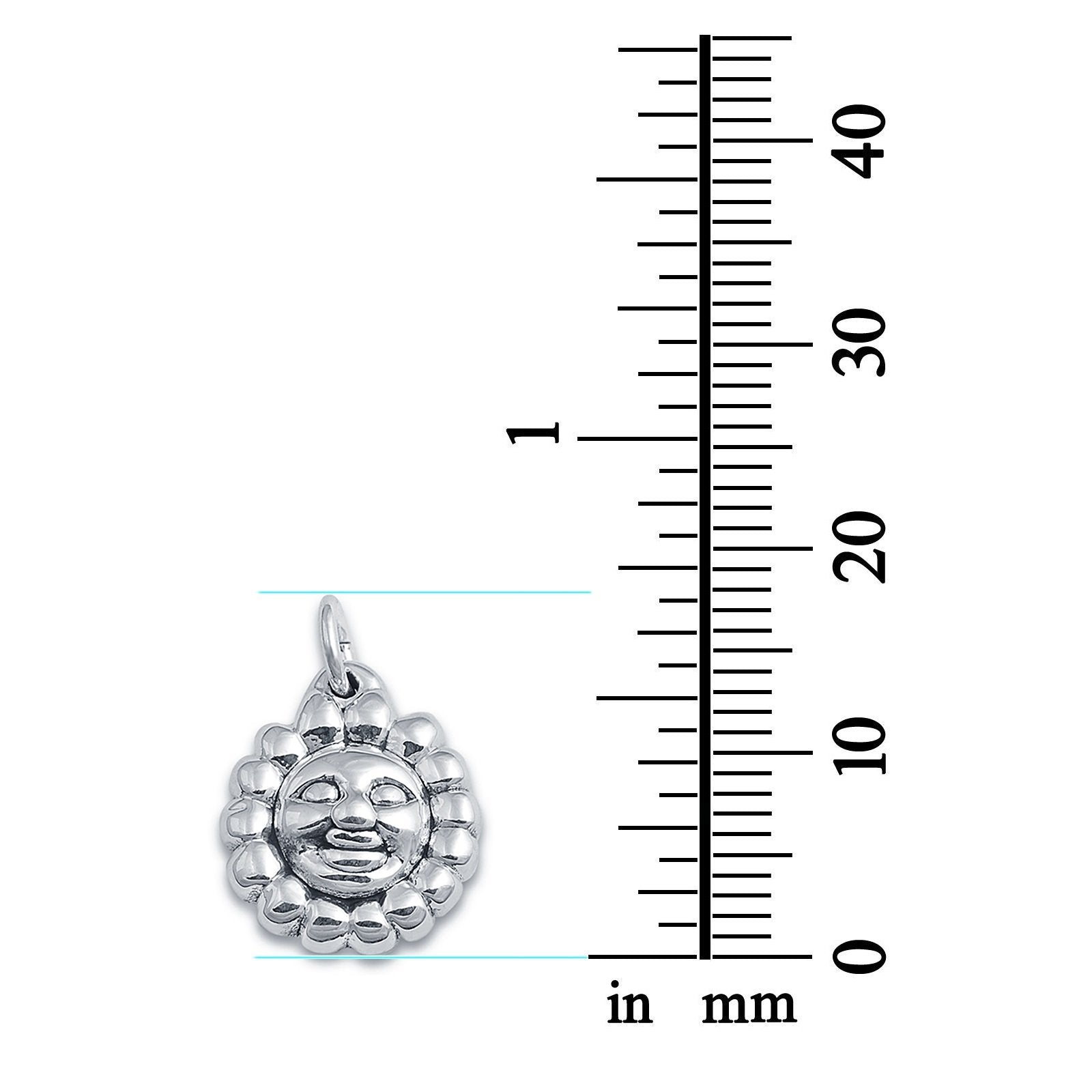 925 Sterling Silver Sun Charm Pendant Fashion Jewelry