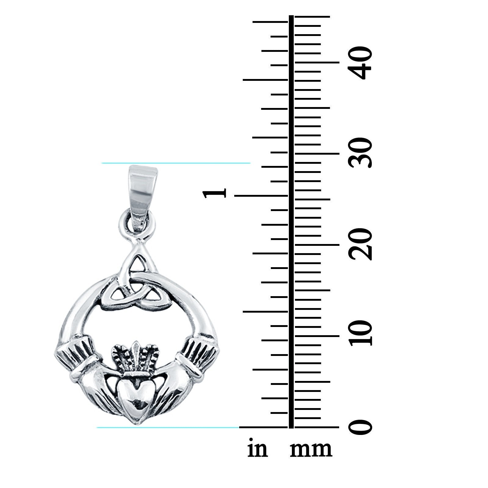 Celtic Claddagh Pendant Charm Fashion Jewelry 925 Sterling Silver