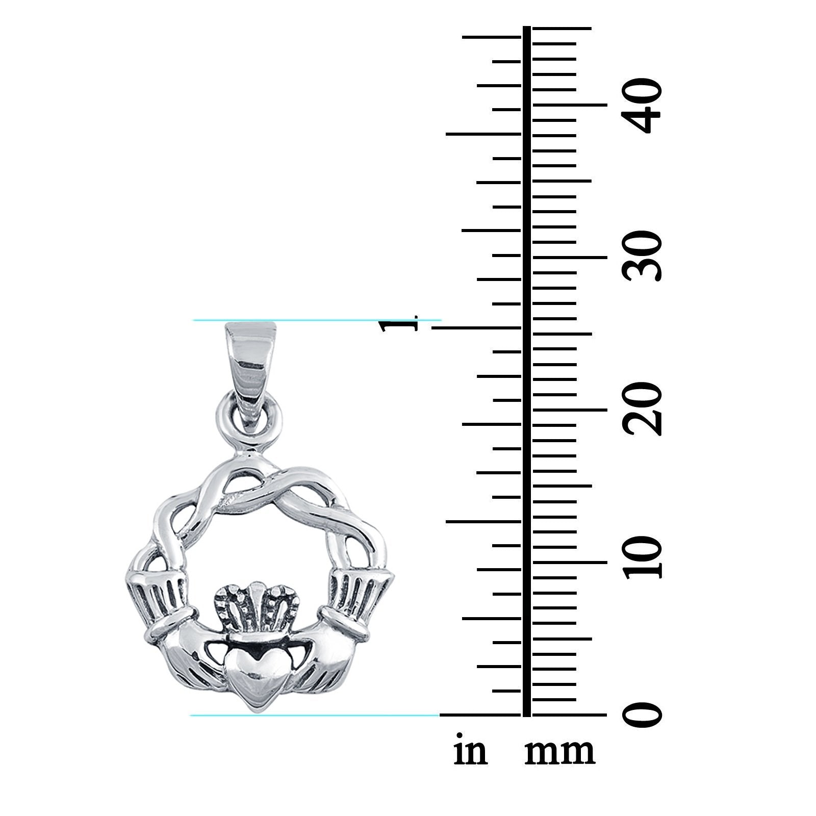 Infinity Celtic Claddagh Pendant Charm 925 Sterling Silver
