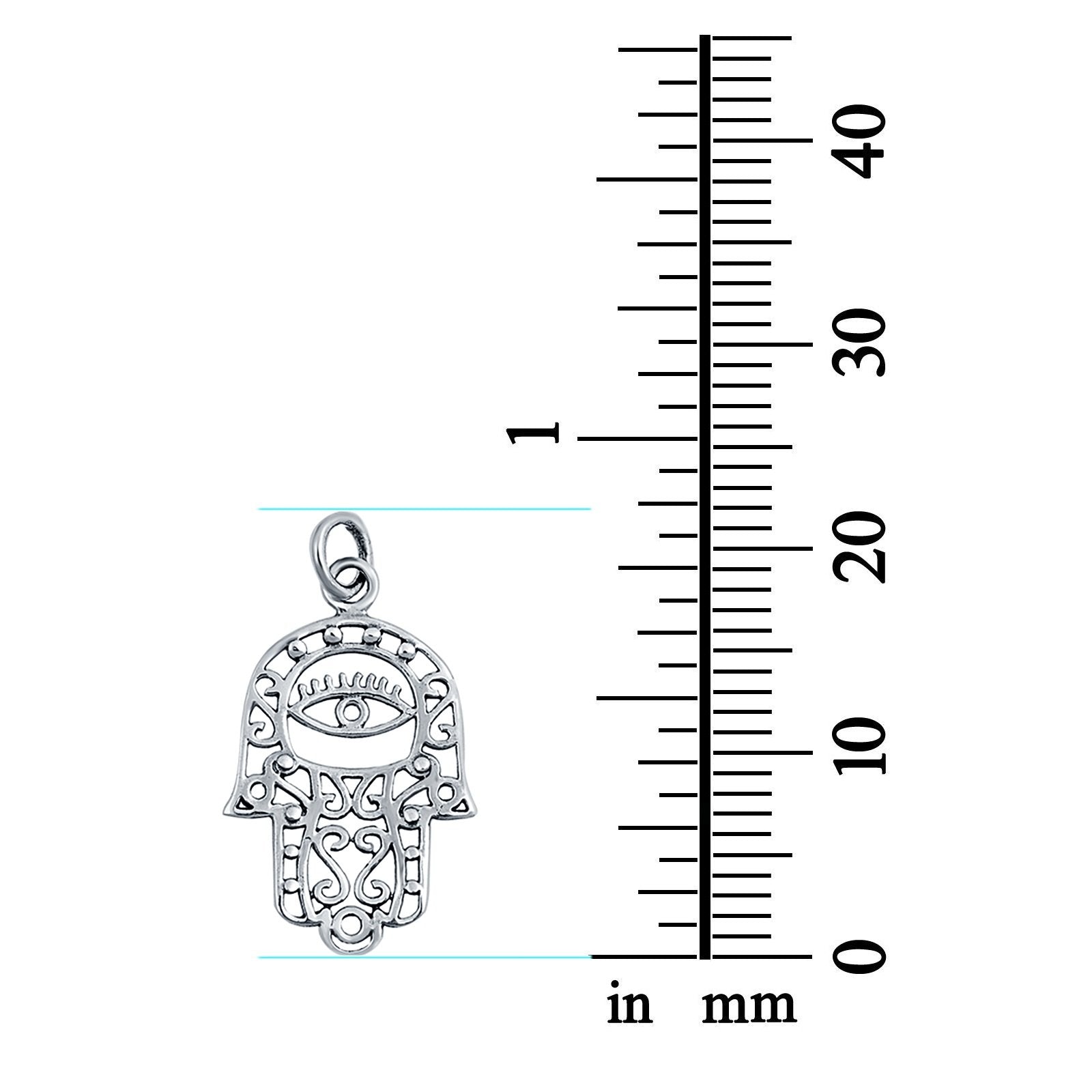 Hamsa All Seeing Eye Pendant Charm 925 Sterling Silver
