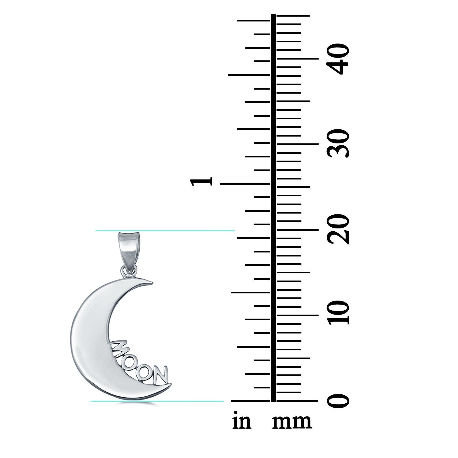 Moon Charm Pendant 925 Sterling Silver Fashion Jewelry