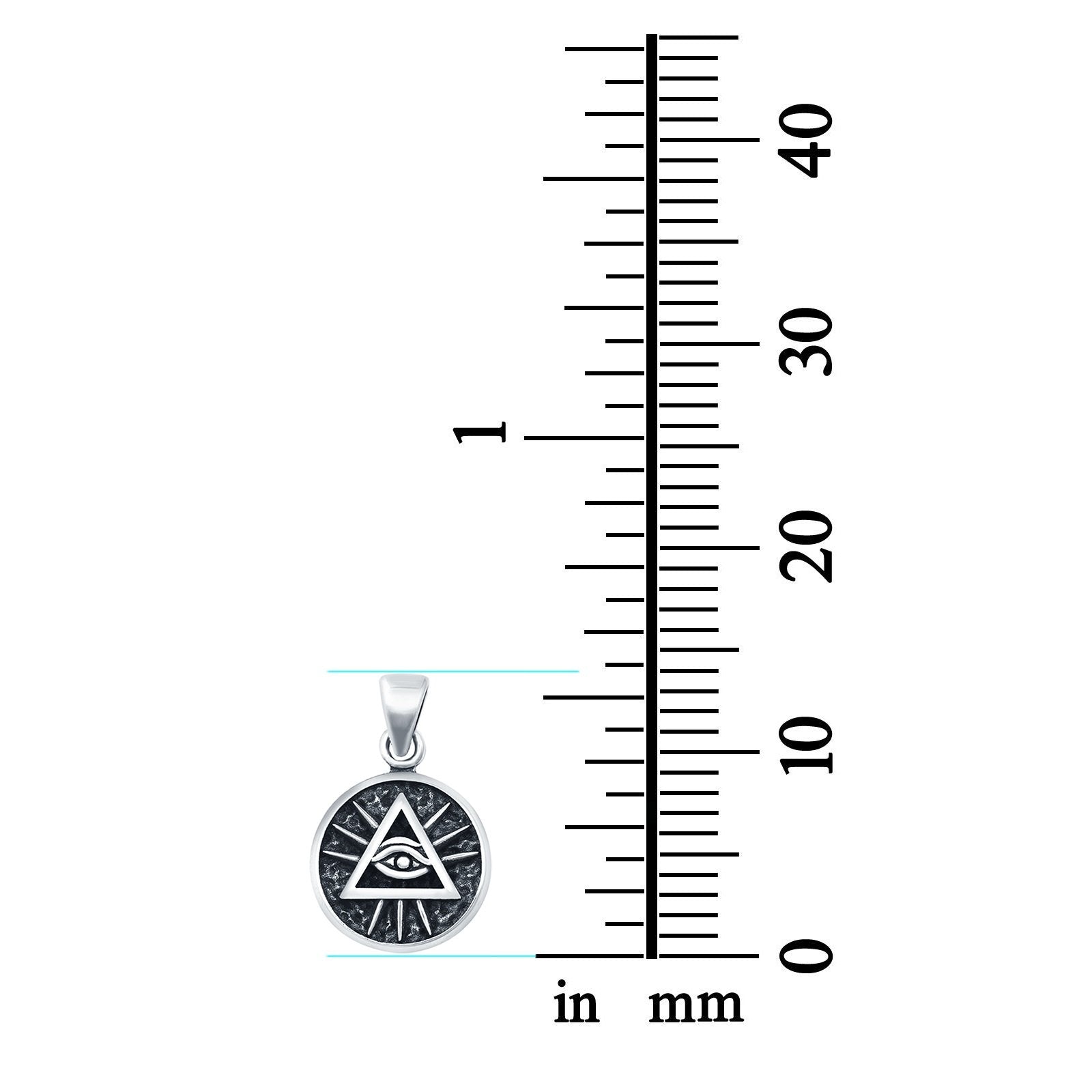 Eye of Providence Charm Pendant Round 925 Sterling Silver
