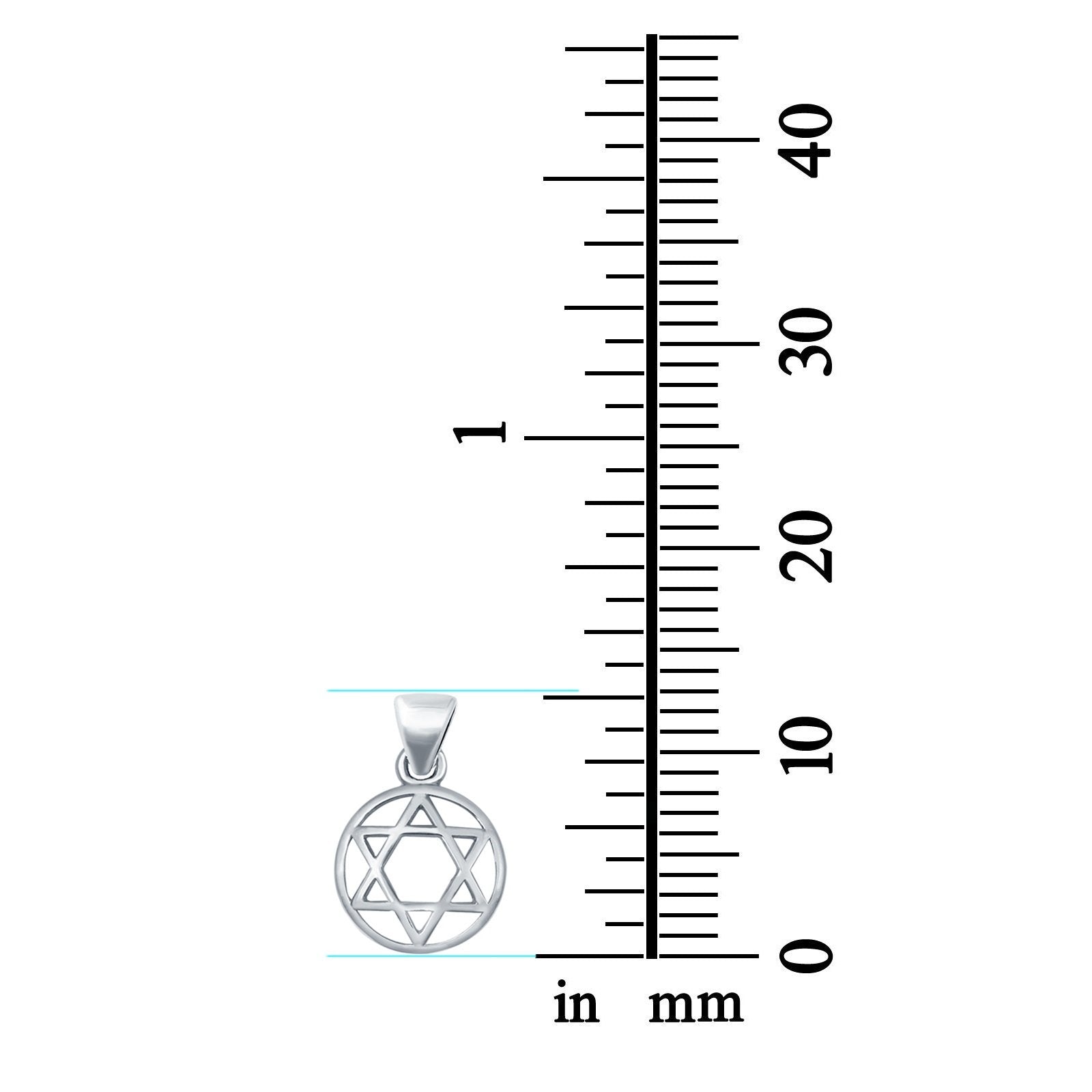 Jewish Star Charm Pendant Fashion Jewelry Round 925 Sterling Silver