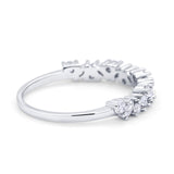 Art Deco Wedding Band Ring Marquise Round Cubic Zirconia 925 Sterling Silver