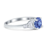 Art Deco Engagement Ring Round Tanzanite CZ 925 Sterling Silver Wholesale