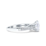 Art Deco Wedding Engagement Bridal Ring Simulated Cubic Zirconia 925 Sterling Silver