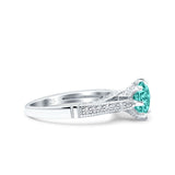Art Deco Engagement Ring Paraiba Tourmaline CZ 925 Sterling Silver Wholesale