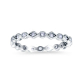 Full Eternity Stackable Ring Wedding Band Round Simulated CZ 925 Sterling Silver (3mm)